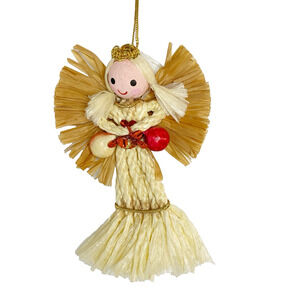 Vintage Mr Christmas Raffia Rope Angel Ornament Scandinavian 1969 Swedish